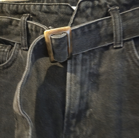 Reformation Black Jeans Sz 29 Belted Hi-rise Relaxed "Cynthia" - Picture 4 of 4